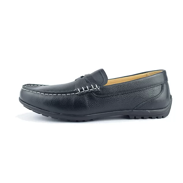 Moccasin pour homme confort r1010 noir cuir  miniature
